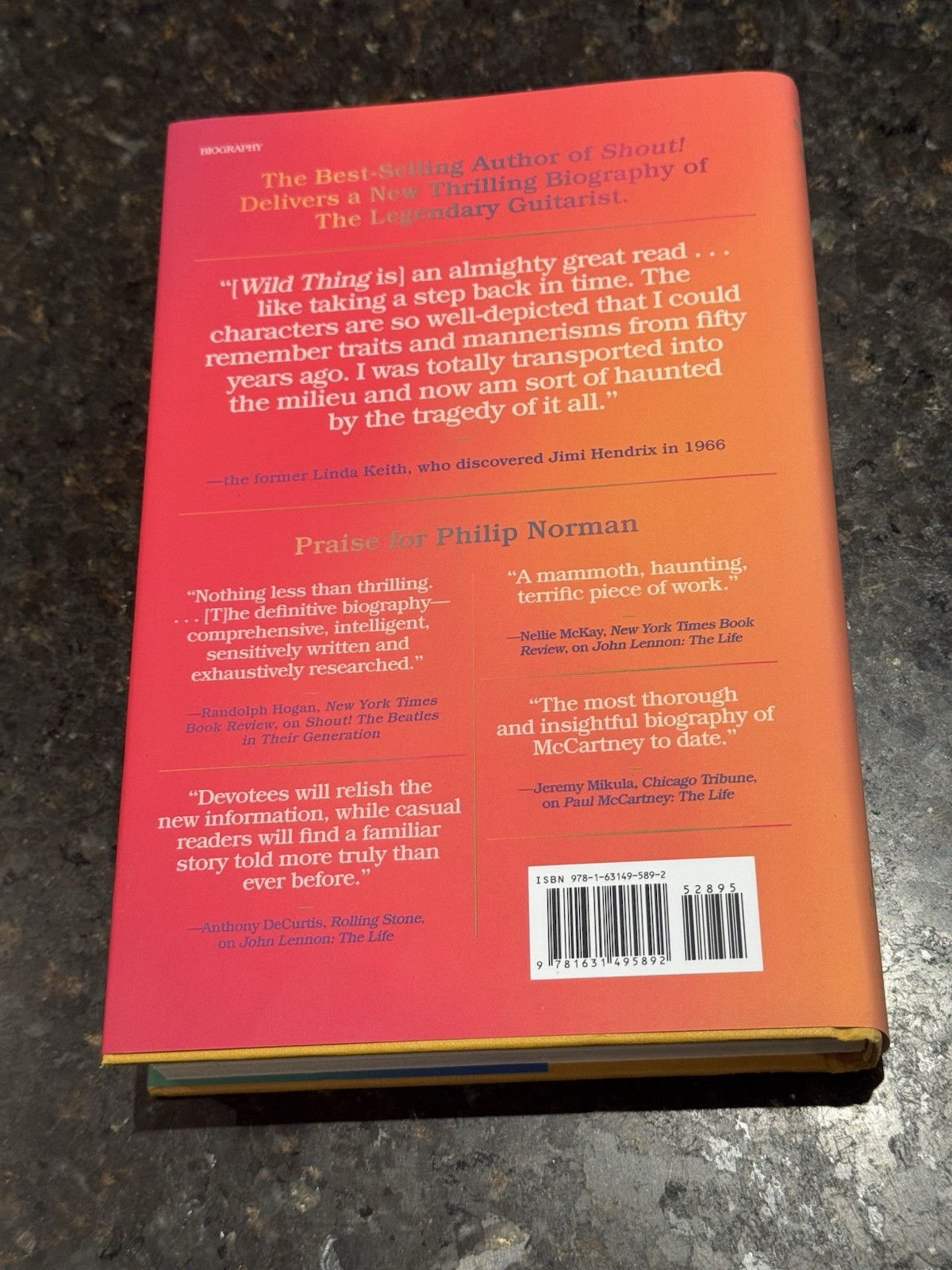 Wild Thing: The Short, Spellbinding Life of Jimi Hendrix by Philip Norman 1st ED