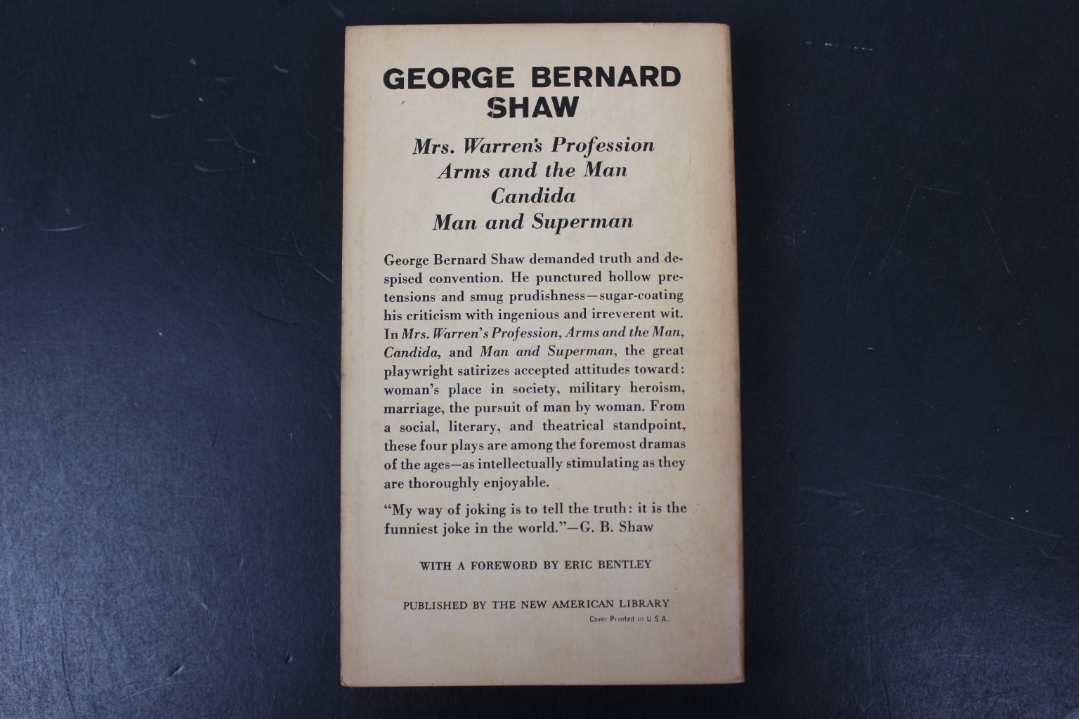 Plays George Bernard Shaw 1960 First Printing Signet Classic Drama Vintage PB