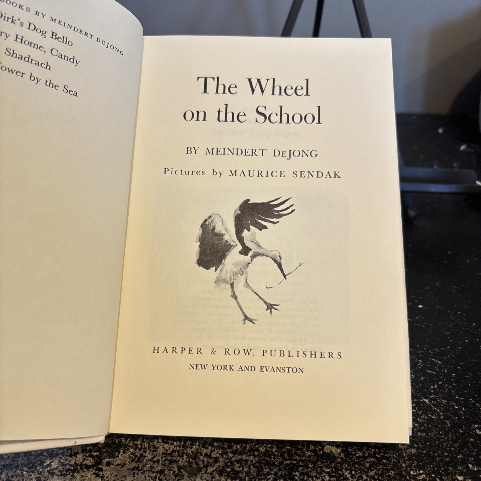The Wheel on the School 1954 Meindert DeJong Maurice Sendak Newbery HC DJ