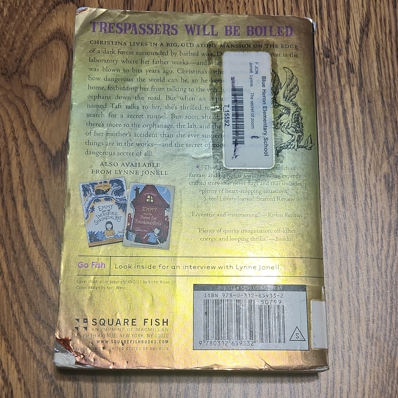 Square Fish Lynne Jonell Hardcover Juvenile Fiction Adventure The Secret of Zoom