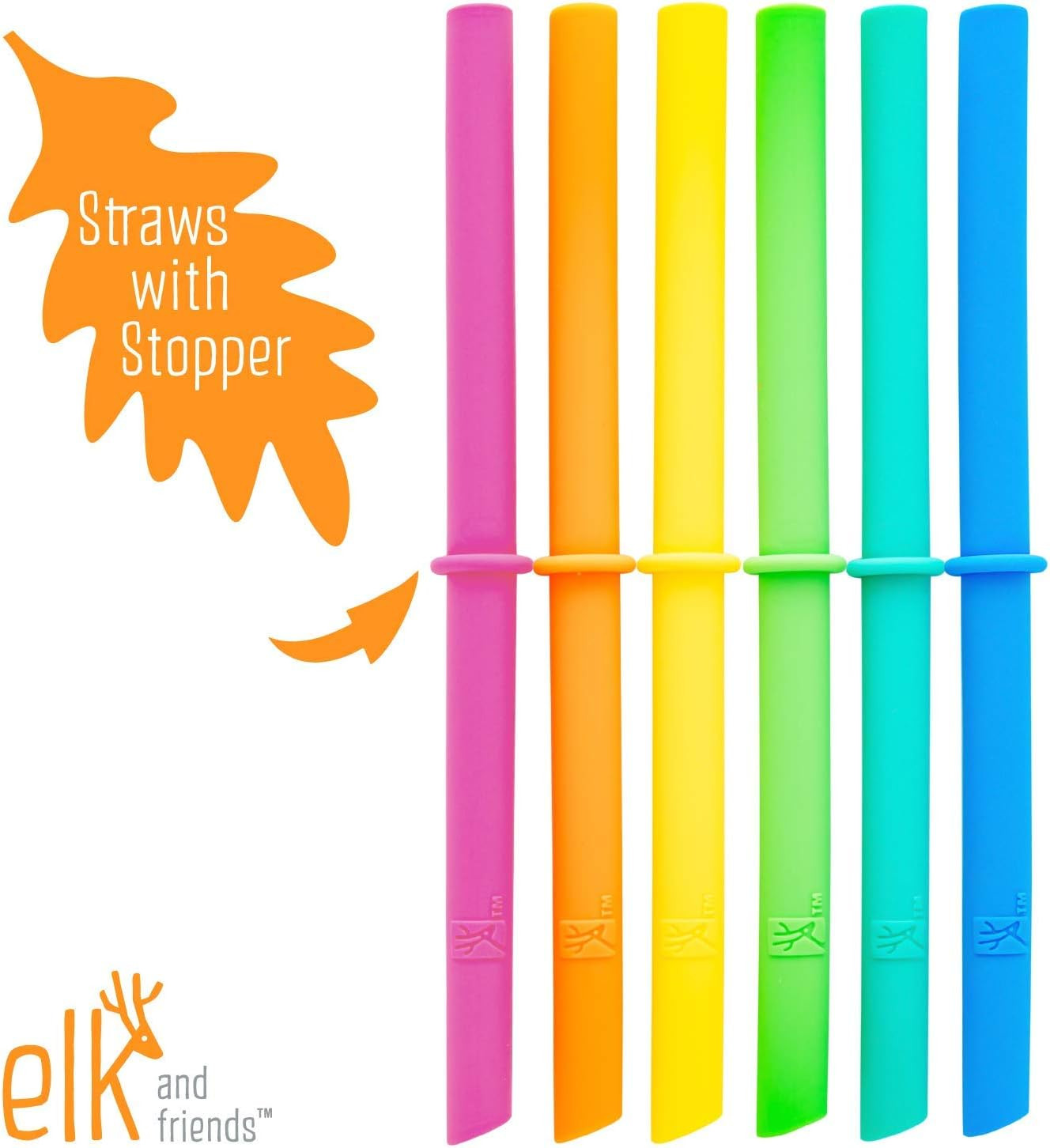 Adult & Kid’s Reusable Silicone Straws with Stopper for 8oz & 10oz Mason Jars or