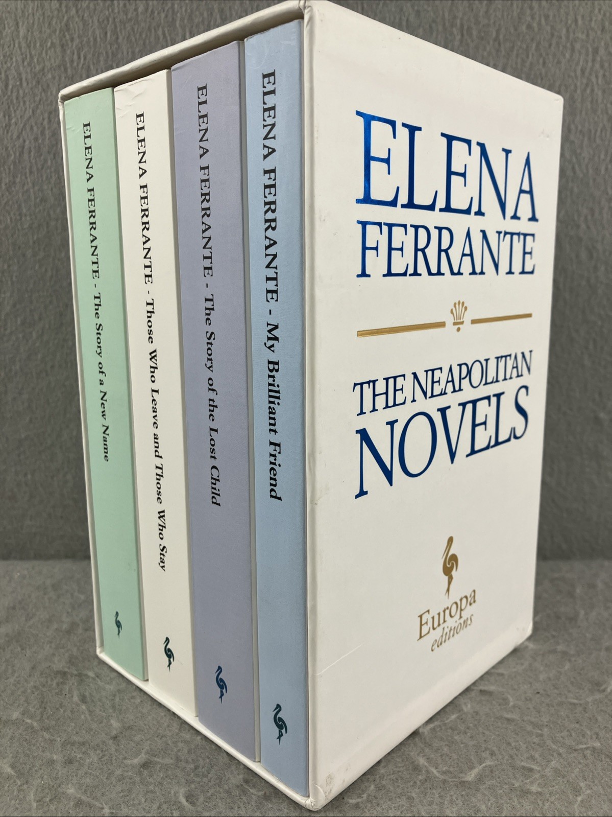 The Neapolitan Novels box set by Elena Ferrante (Europa Editions, paperback) 1-4