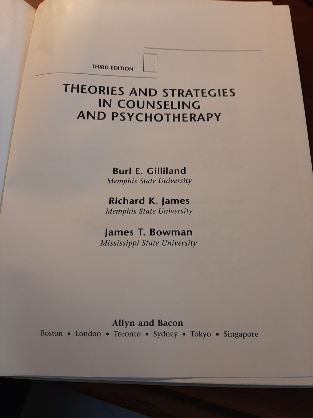 Theories and Strategies in Counseling and Psychotherapy by James T. Bowman,…