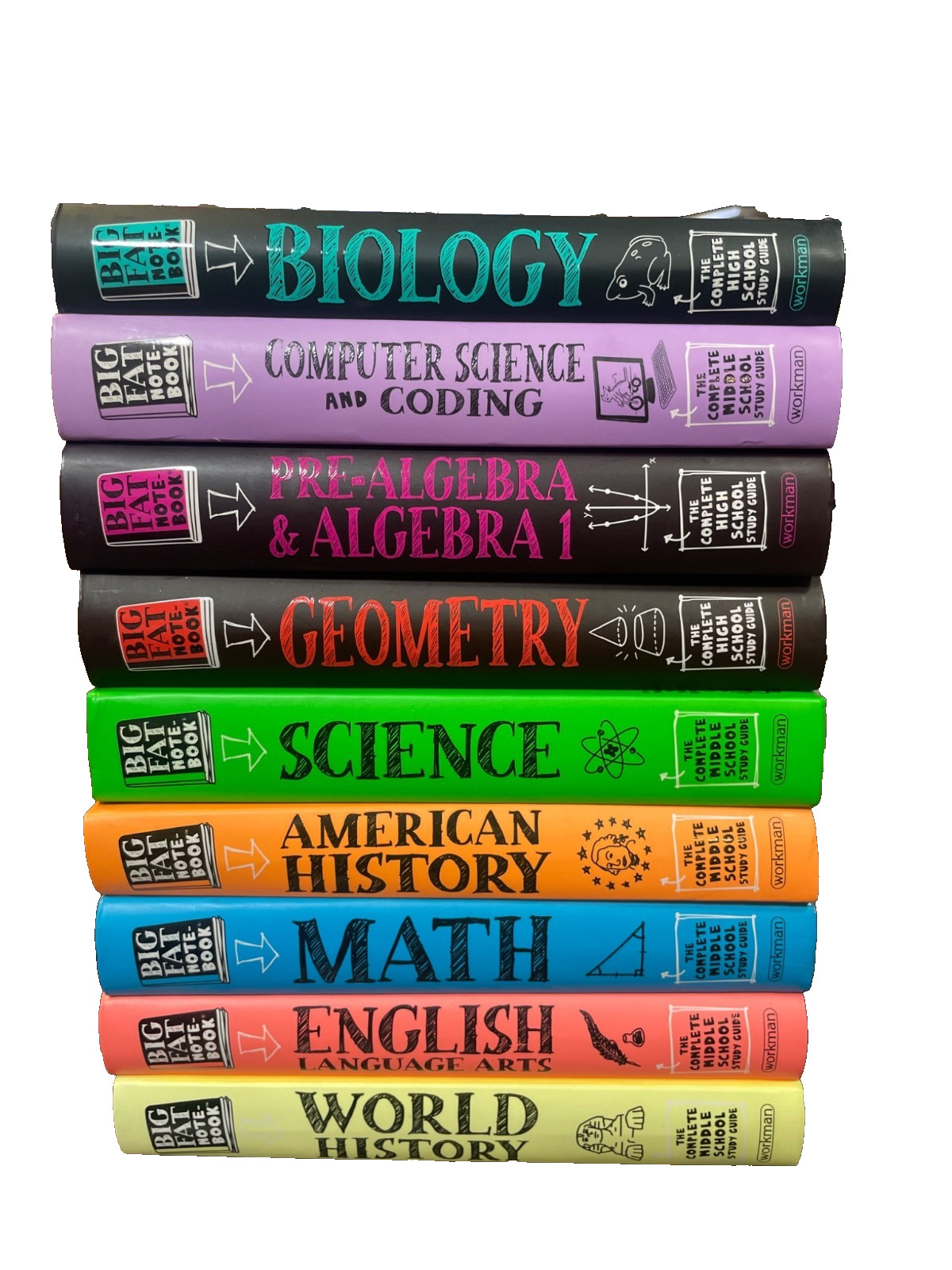 Huge Lot Of 9 Big Fat Notebook Middle School Study Guides