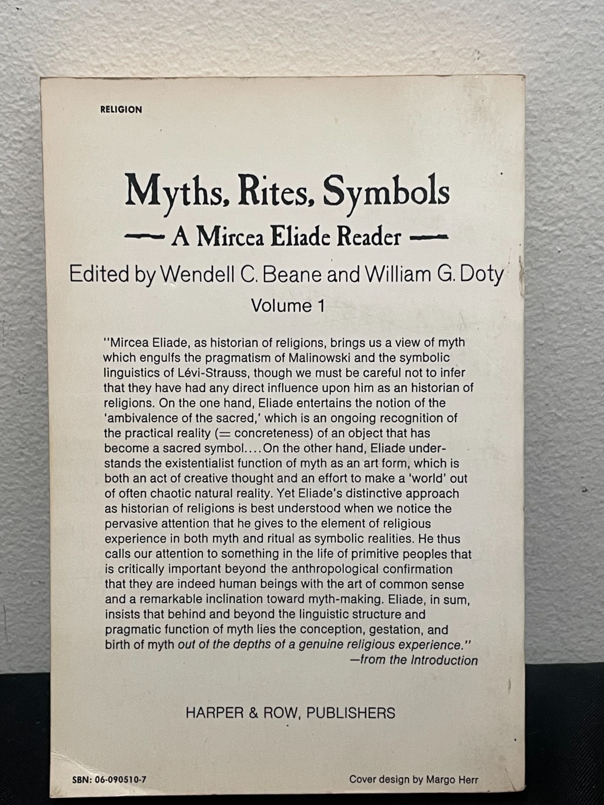 Myths Rites Symbols Mircea Eliade Reader Vol 1 1976 Harper Colophon PB Anthropol