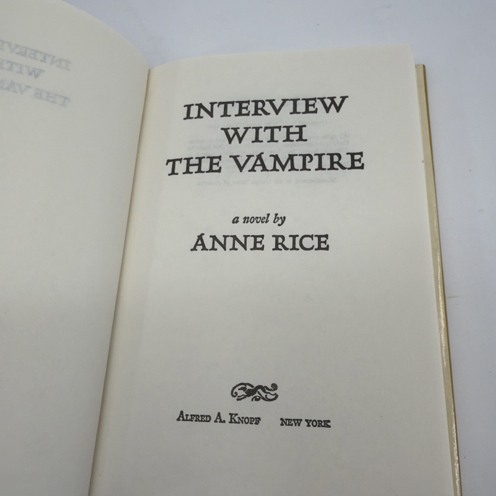Vintage 1976 Interview With The Vampire Anne Rice First Book Club Edition HCDJ