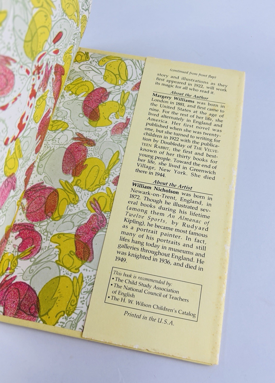 The Velveteen Rabbit Margery Williams 1980s Doubleday HCDJ Original 1922 Art
