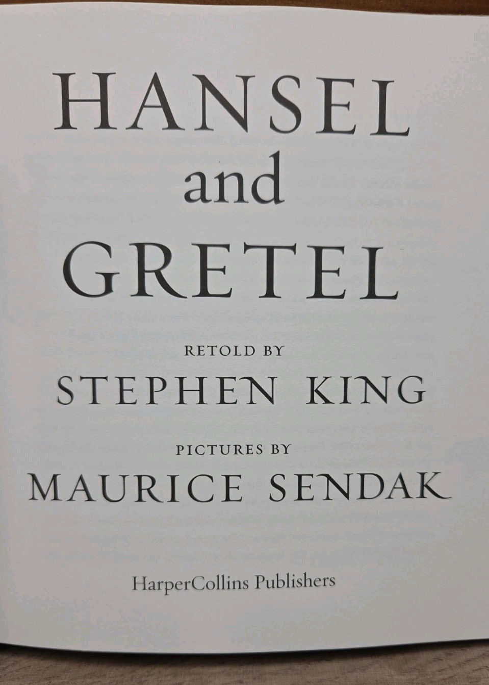 Hansel and Gretel Retold by Stephen King Pictures By Maurice Sendak HC DJ VG
