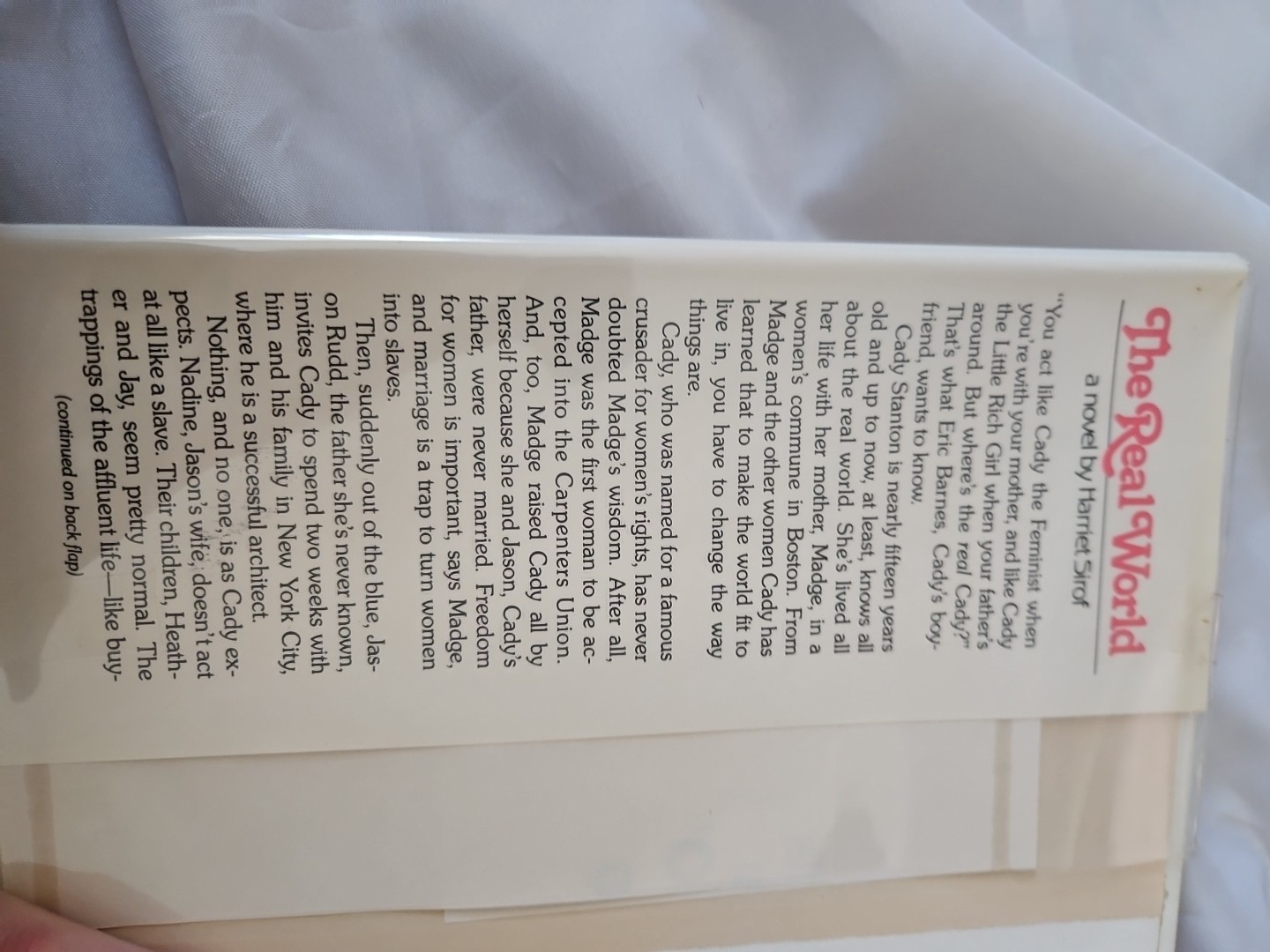The Real World A Novel By Herriest Sitof ,184 Pages, Harcover