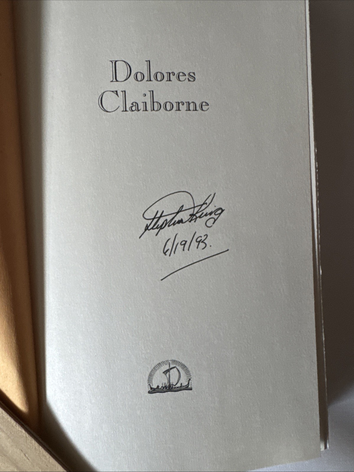 Dolores Claiborne by Stephen King (1993, HCDJ 1st Edition 1st Print. SIGNED!!