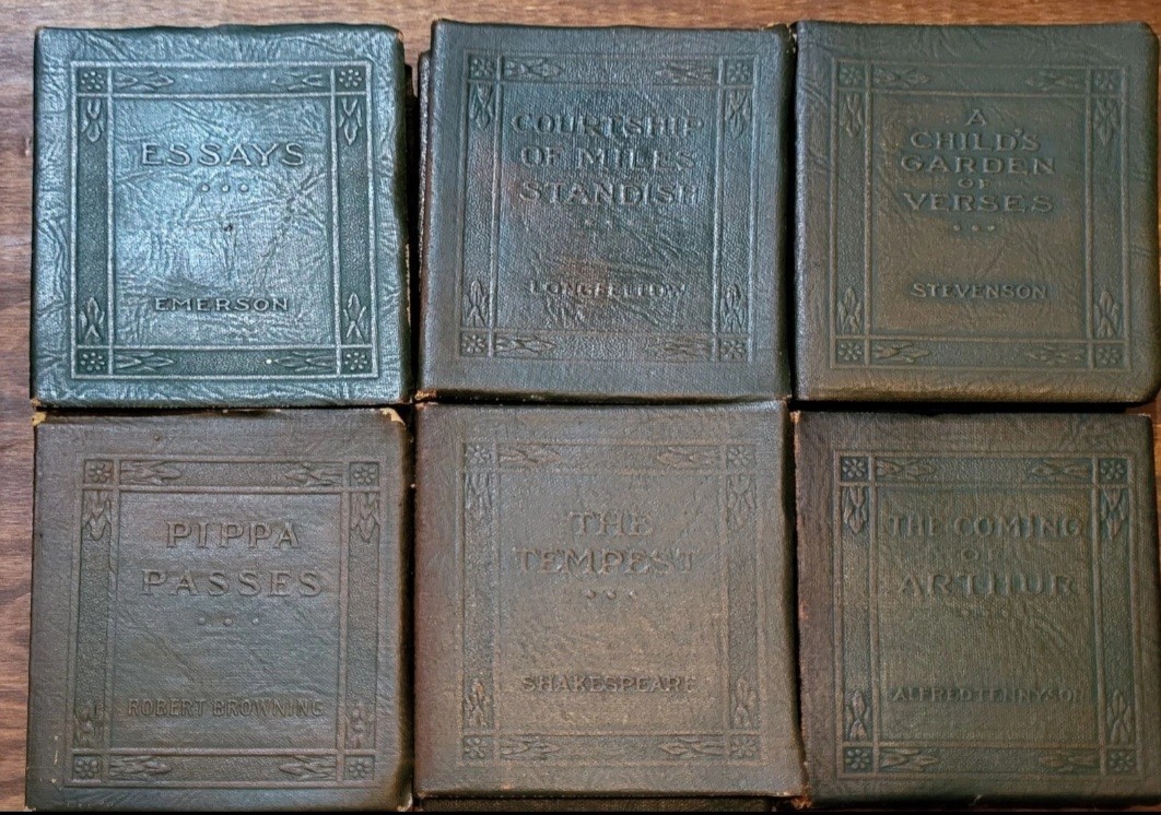 100 yr Old Antique Little Leather Library Books 1920’s Redcroft Pick Your Title