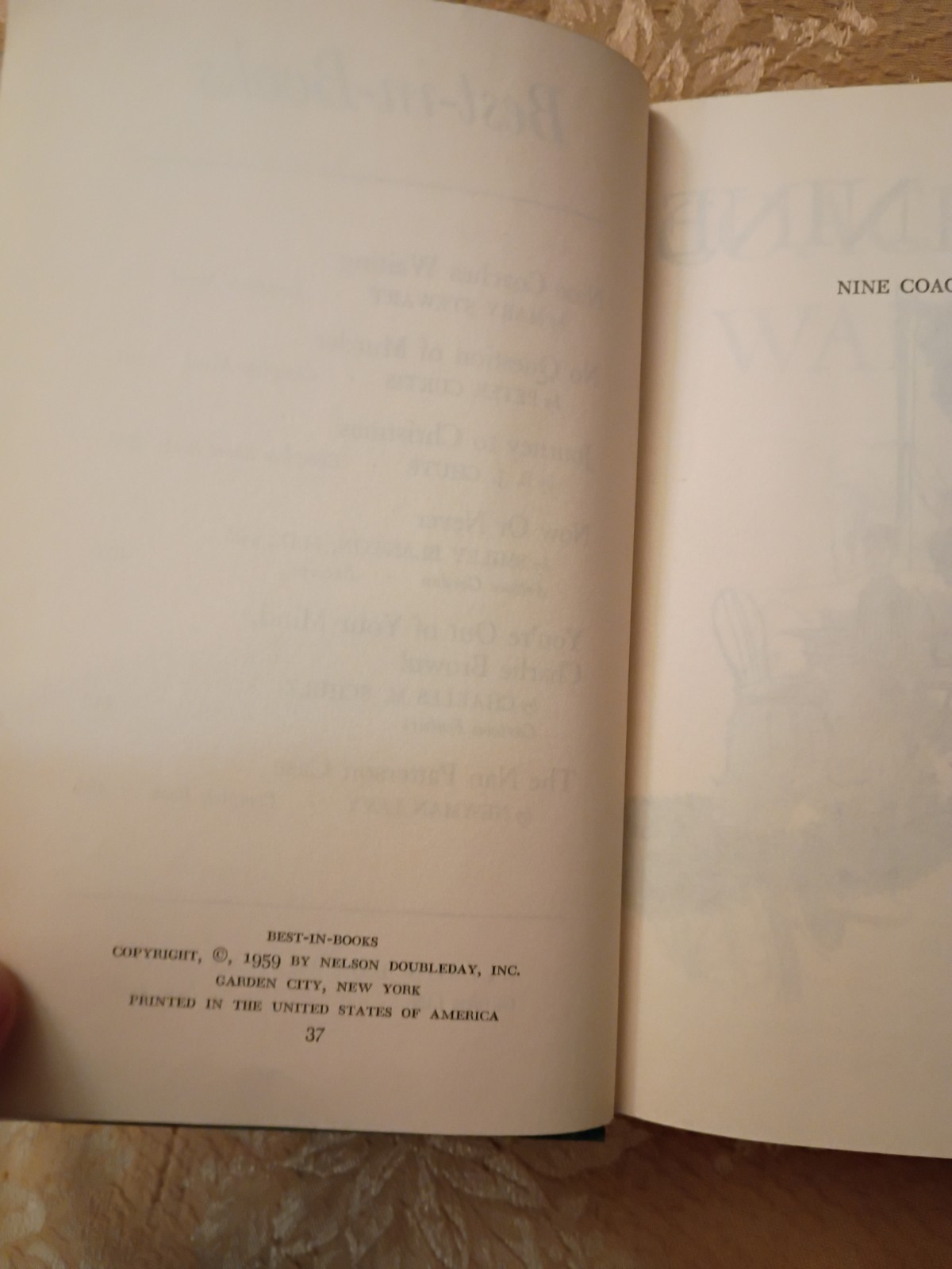 Best-in-Books 1959 Nine Coaches Waiting Mary Stewart Hardcover Anthology Book
