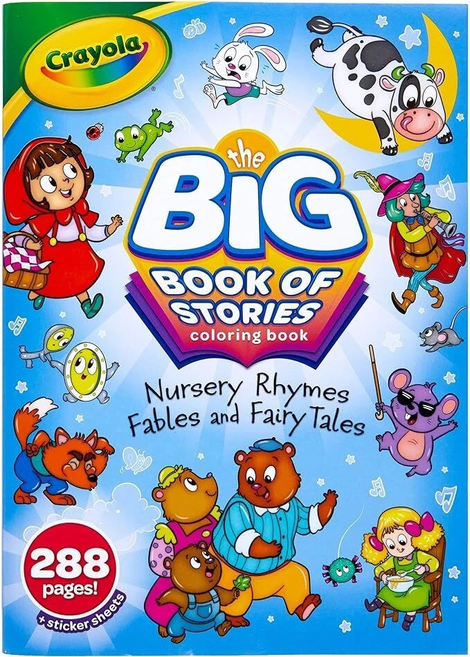 Crayola 288 Pages the Big Book of Stories Coloring Book Fables & Fairy Tales NEW