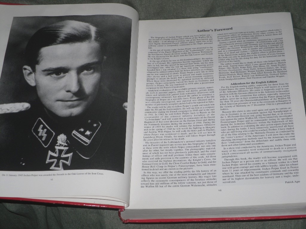 Jochen Peiper Commander Hardcover by Patrick Agte Acceptable
