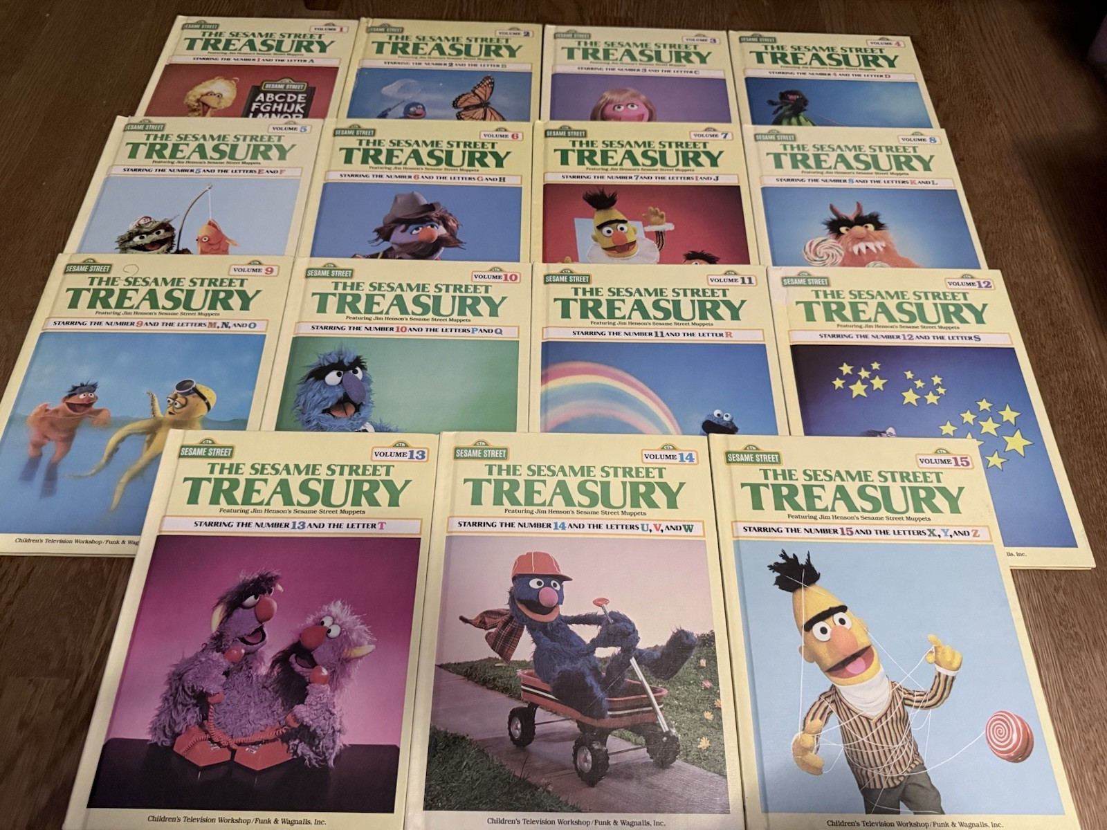 Vintage 1983 Sesame Street Treasury Books Complete Series, Volumes 1-15 Set