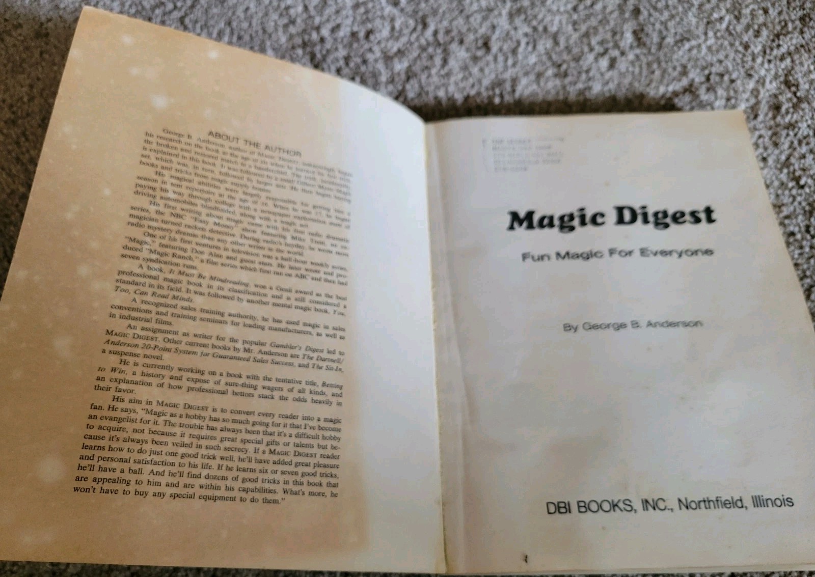 Magic Digest by George Anderson-Fun Magic for Everyone-288 Pages of Instructions