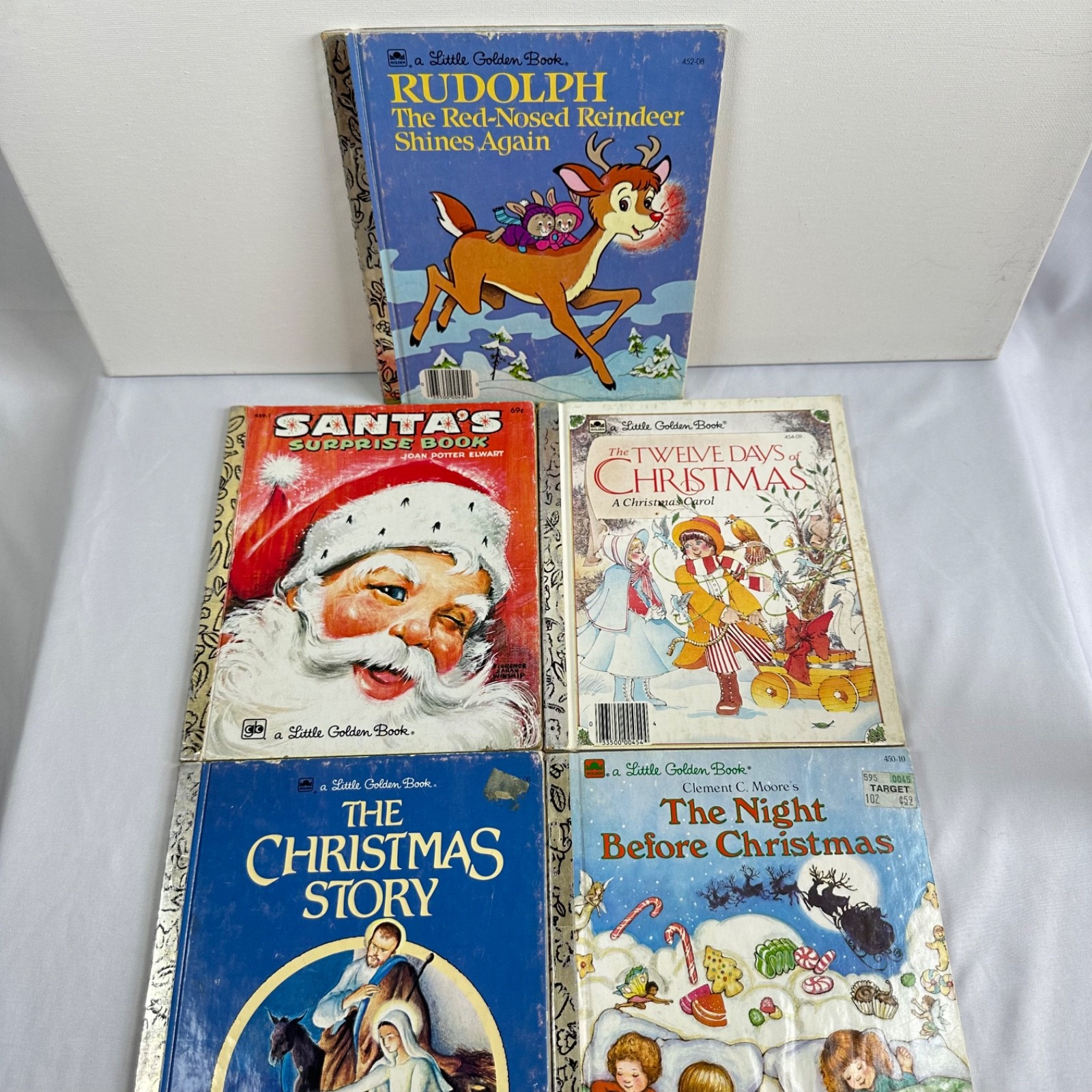 Golden Books Lot of 5, Christmas, Well Loved Measures 8×6.625 inches