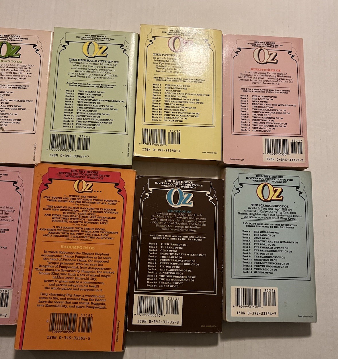 The Wizard of Oz Paperback Book Series – Lot of 12 – L. Frank Baum Del Rey