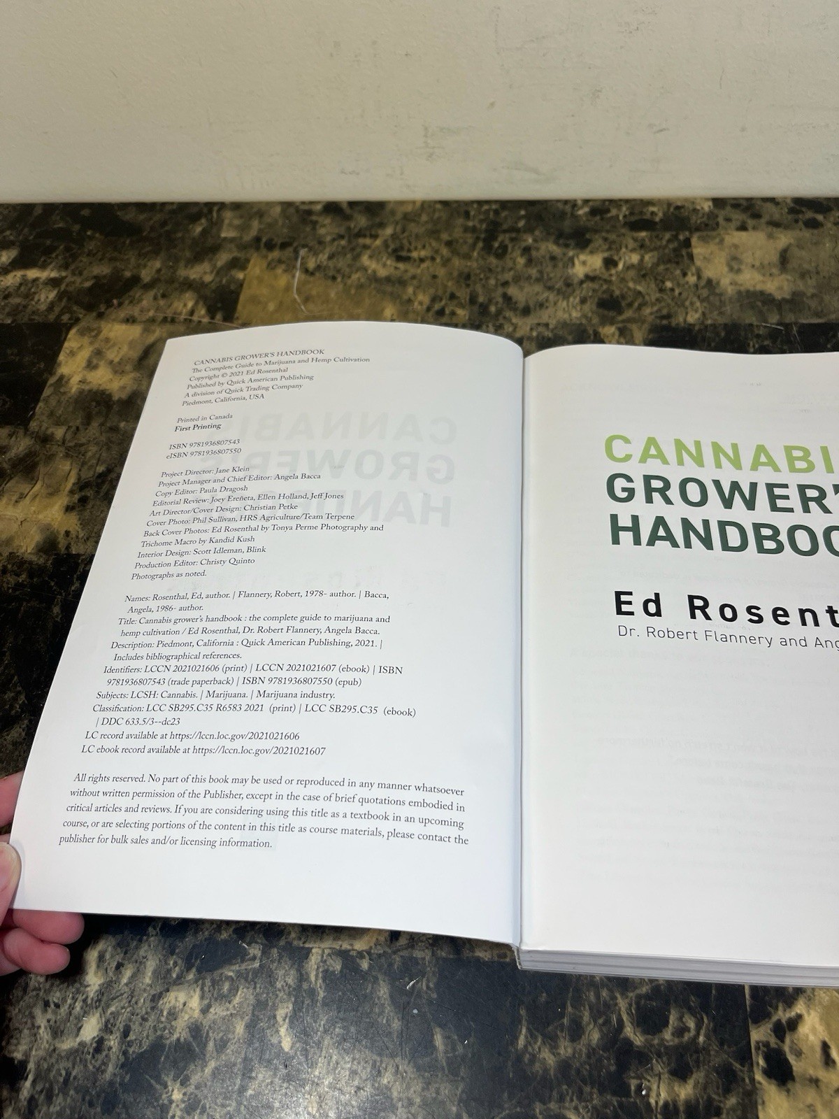 CANNABIS GROWER’S HANDBOOK: A COMPLETE GUIDE By Ed Rosenthal – Good Condition