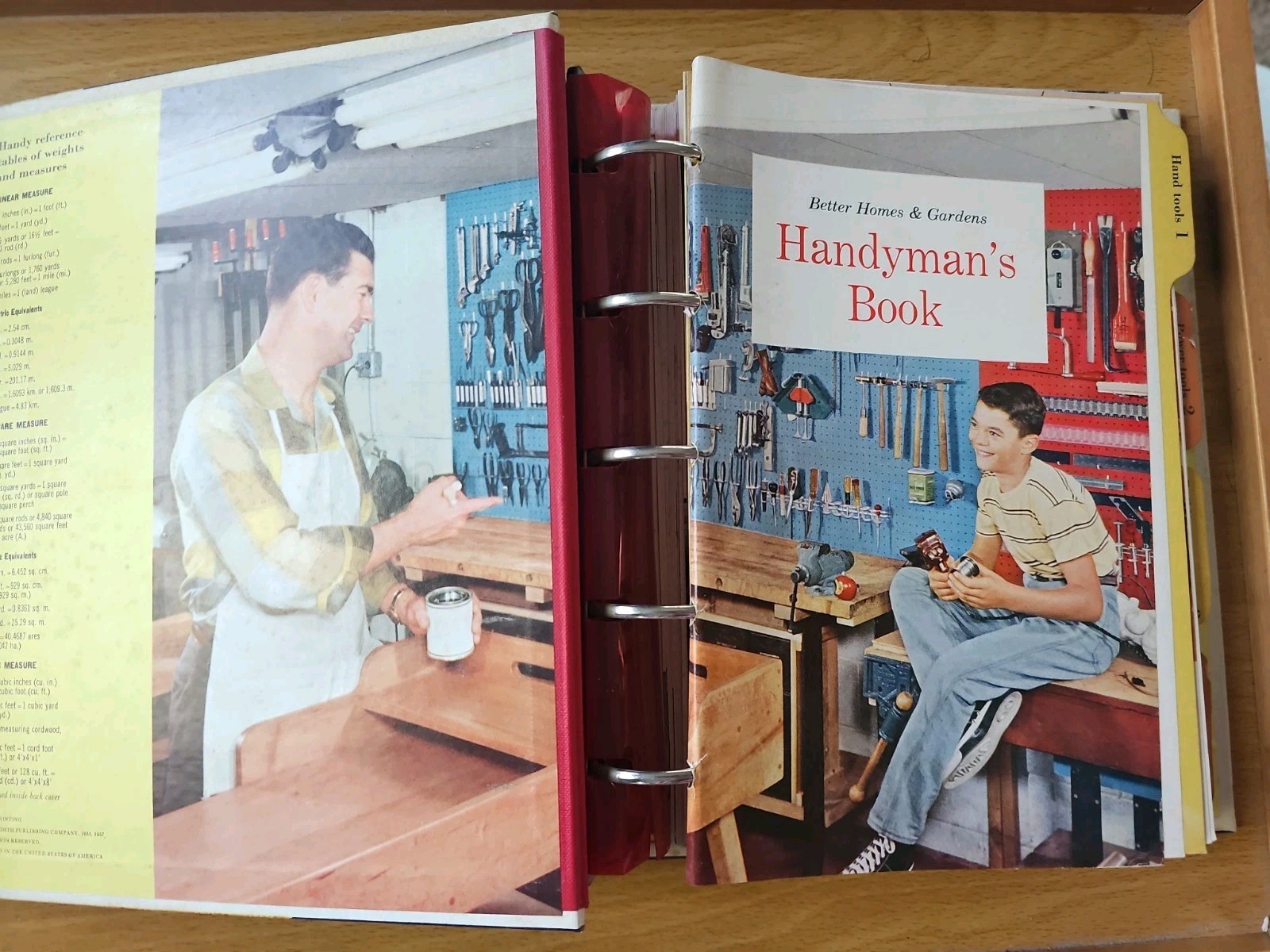 Better Homes & Gardens Handyman’s Book 5 Ring Binder 400 pages 1957 Fix It