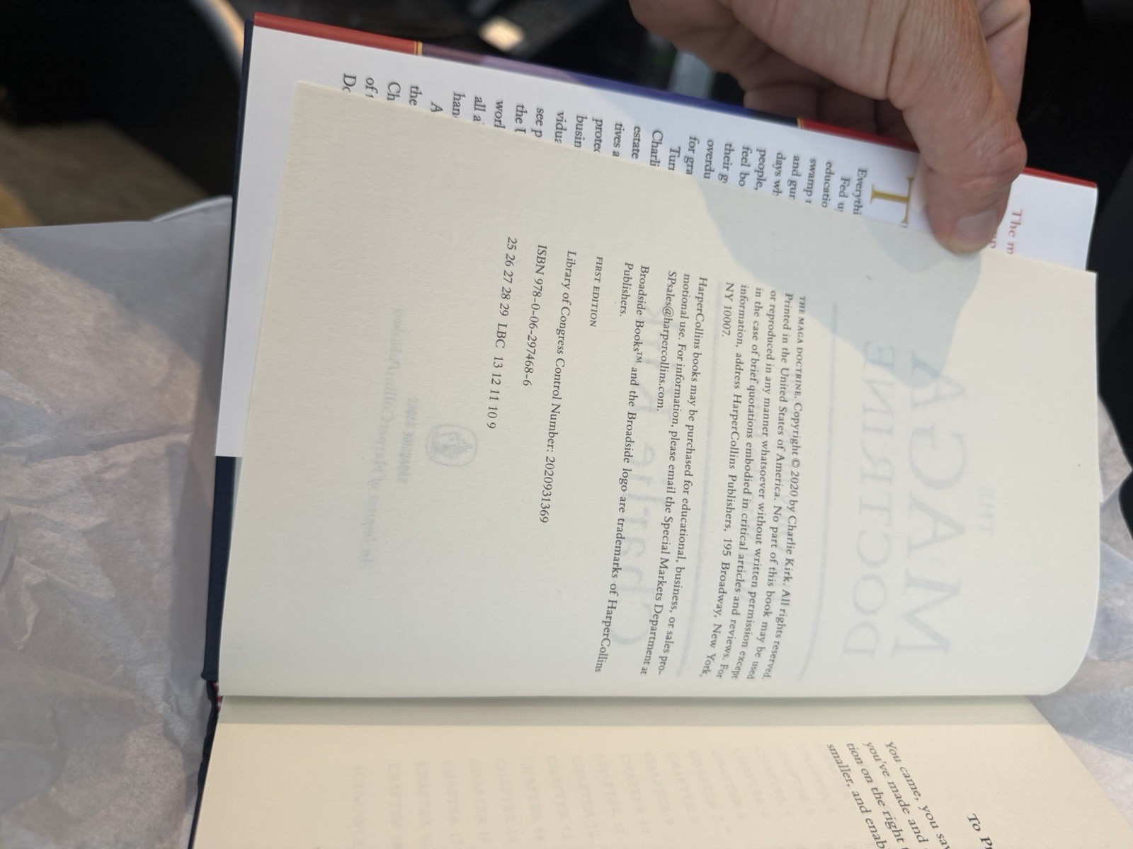 The MAGA Doctrine by Charlie Kirk Signed Hardcover Library Edition 2020