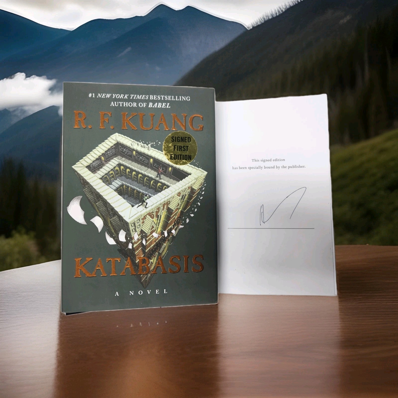R F Kuang SIGNED Book Katabasis First Edition Hardcover Exclusive Sprayed Edges