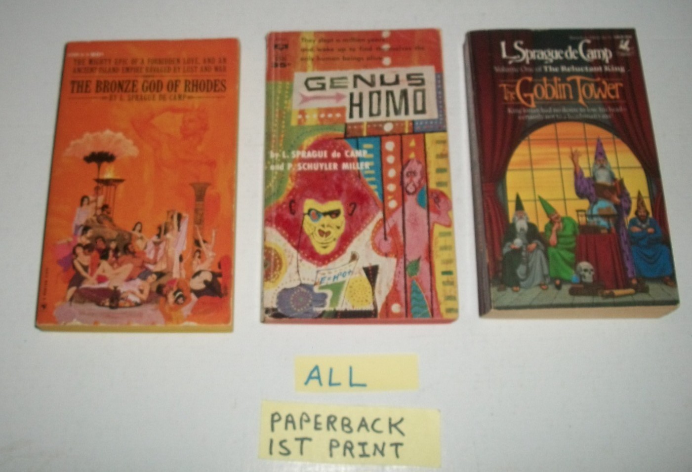 L Sprague De Camp Bronze God of Rhodes Genus Homo Goblin Tower 1st PB lot 3 VGGD