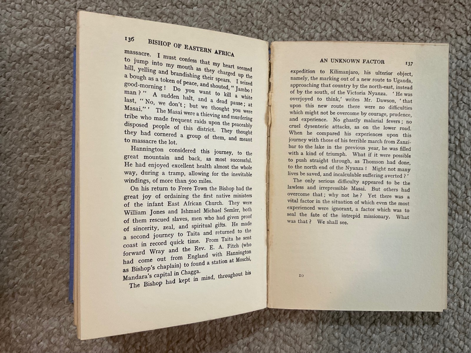 vintage Bishop Hannington book . missionary hero . W G Berry M.A. . 184 pages