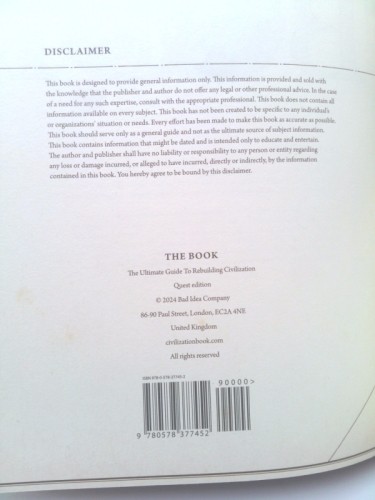 The Book. The Ultimate Guide to Rebuilding a Civilization – Inspirational…