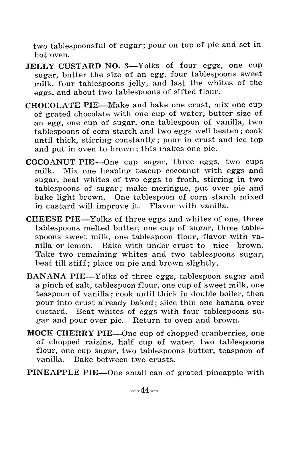 1922 The Mississippi Cook book 118 Pages