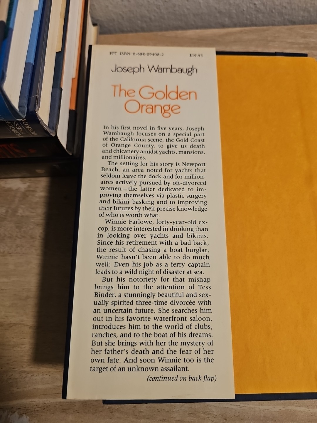 Golden Orange by Joseph Wambaugh (1990, Hardcover) Signed By Author