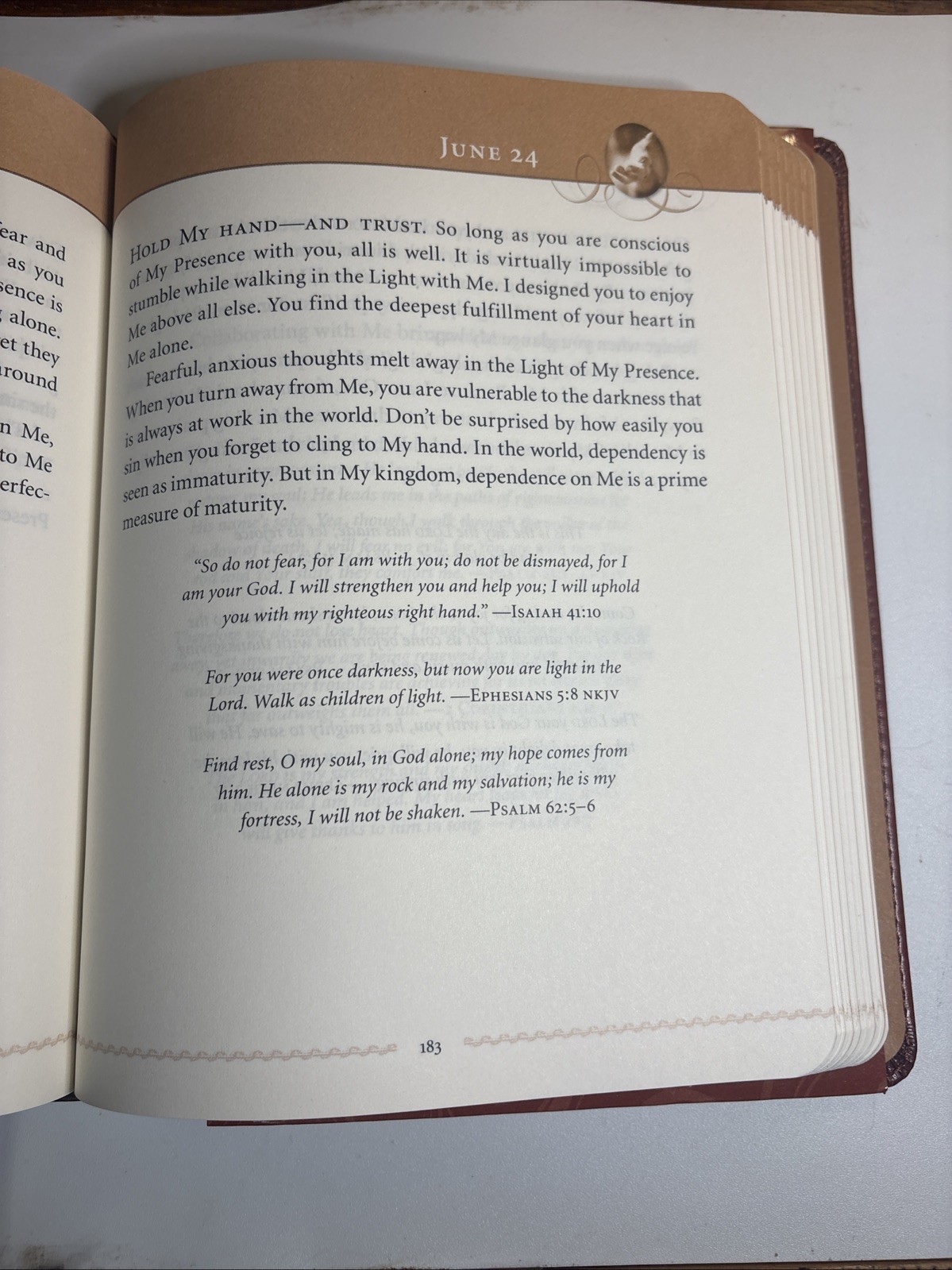 Jesus Calling, Large Text Brown Leathersoft, with Full Scriptures~New