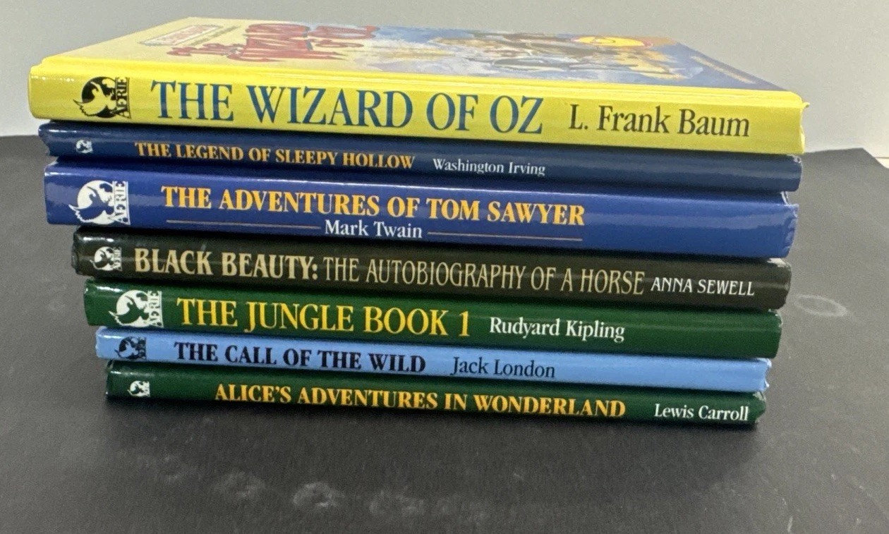 Lot 7 Abdo Illustrated Classics Hardcover Books Tom Sawyer Oz Wonderland Beauty