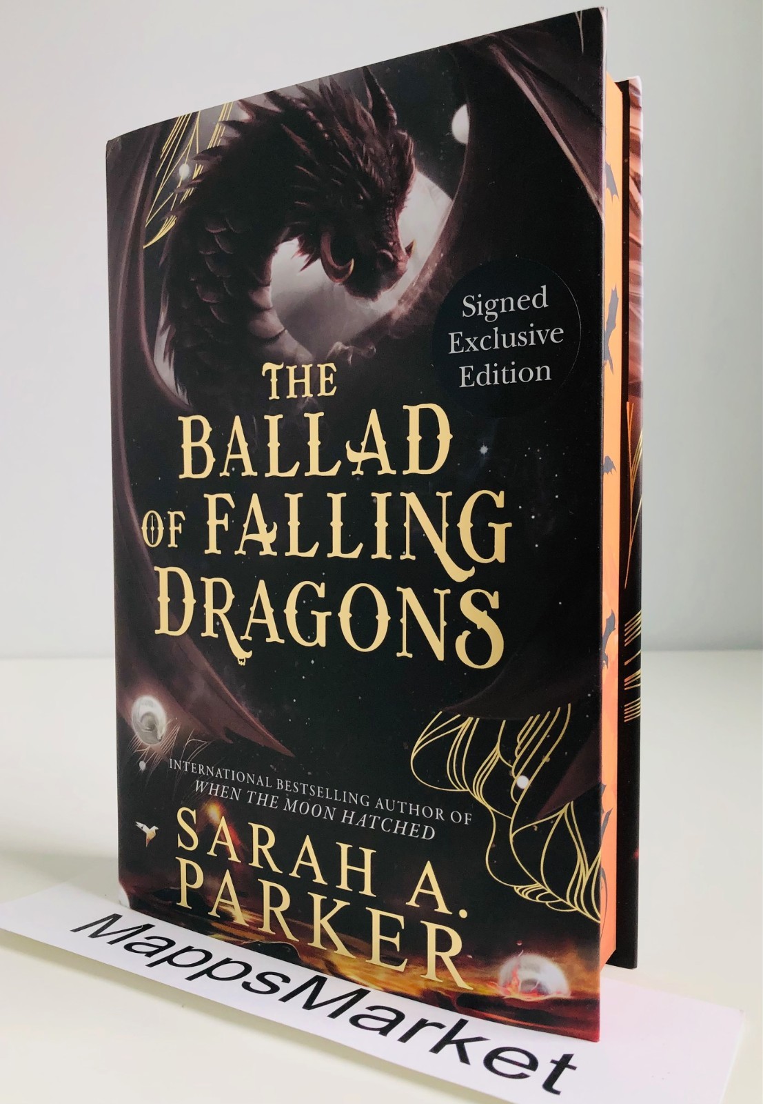 The Ballad of Falling Dragons SIGNED Sarah A. Parker WATERSTONES UK 1/1 Sprayed