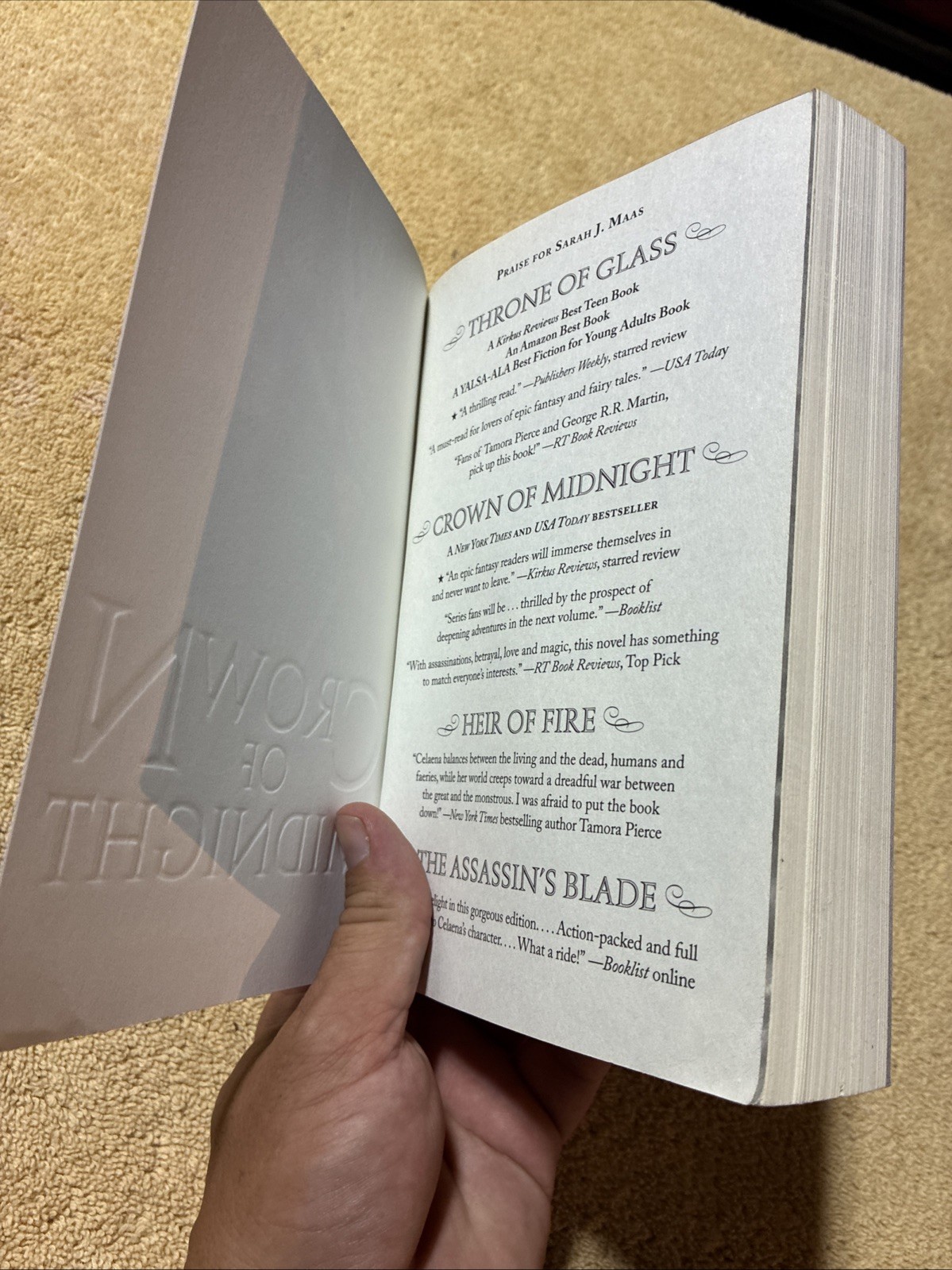 Crown of Midnight OOP Cover – Sarah J. Maas Paperback – 5th Printing