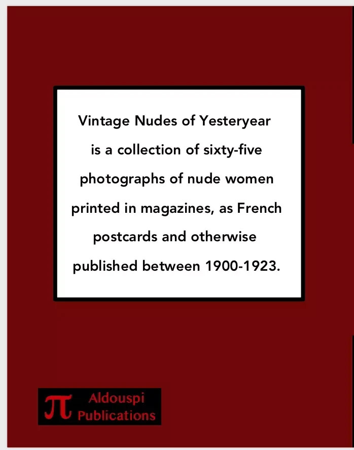 Vintage Nudes of Yesteryear by Carl Harker Trade Paperback 1st Edition