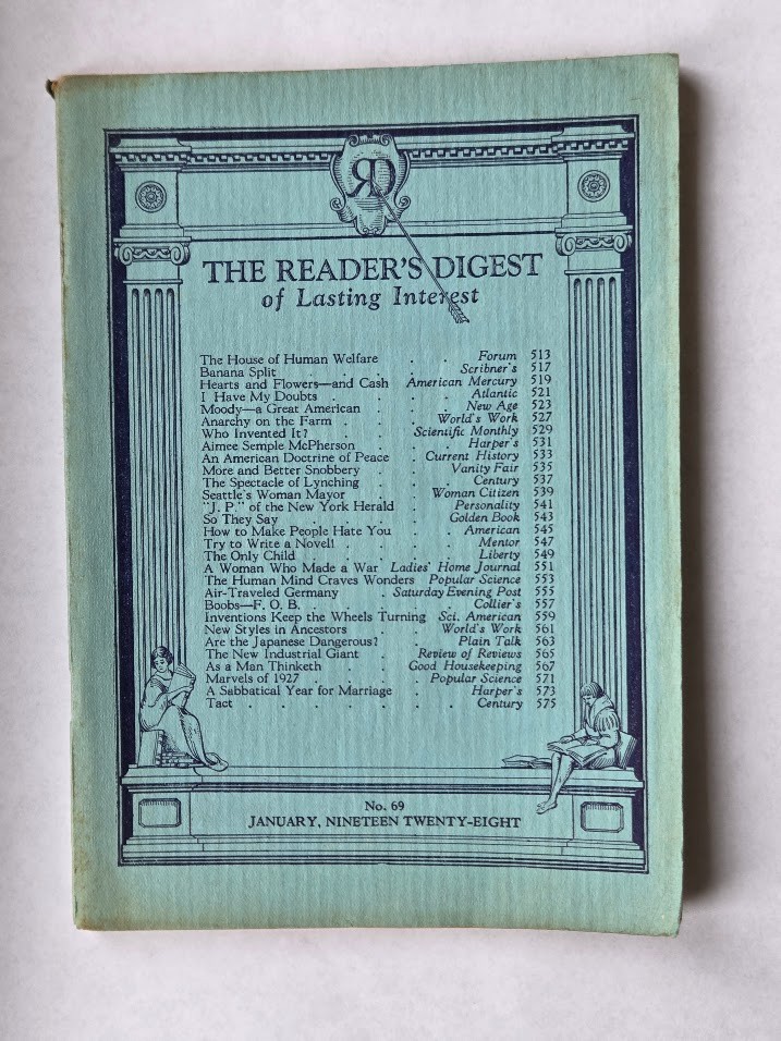 Antique 1928 The Reader’s Digest of Lasting Interest Magazine Booklets U Choose