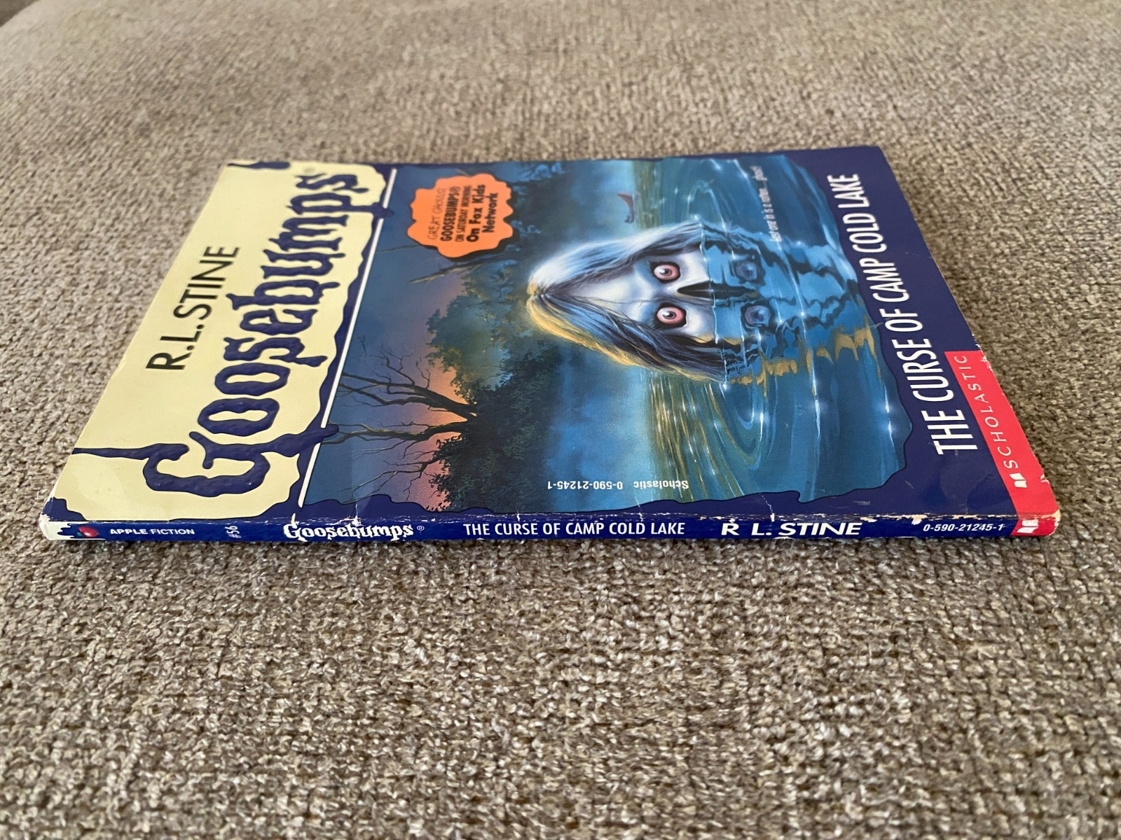 VG-/G+ Thin Edition 1st print Goosebumps #56 The Curse of Camp Cold Lake ~ Stine