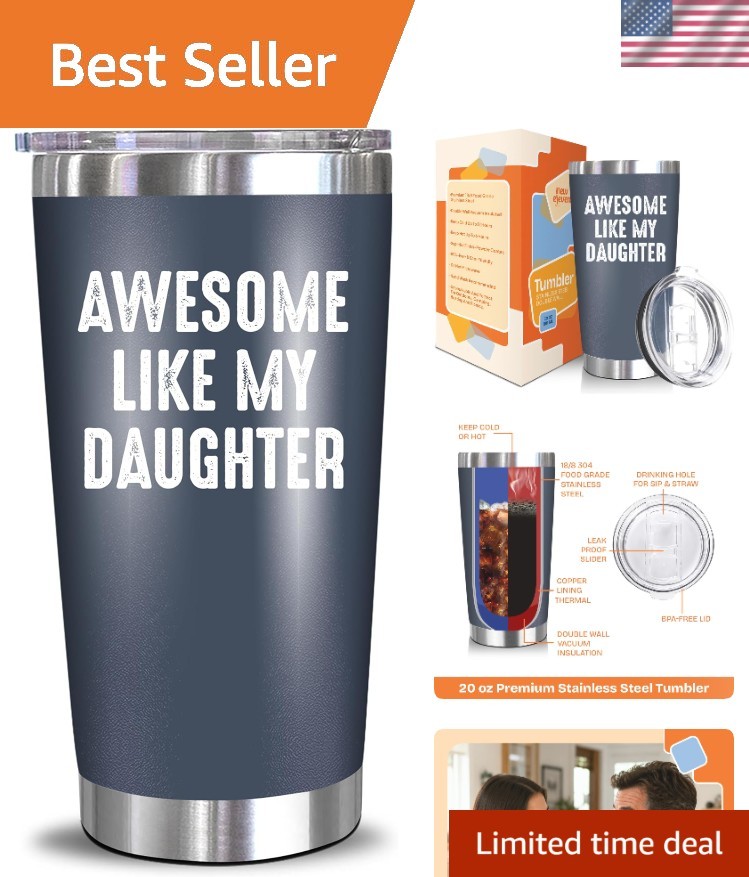 Limited Edition Navy Tumbler for Dad – 20 oz Gifting Essential from Daughter
