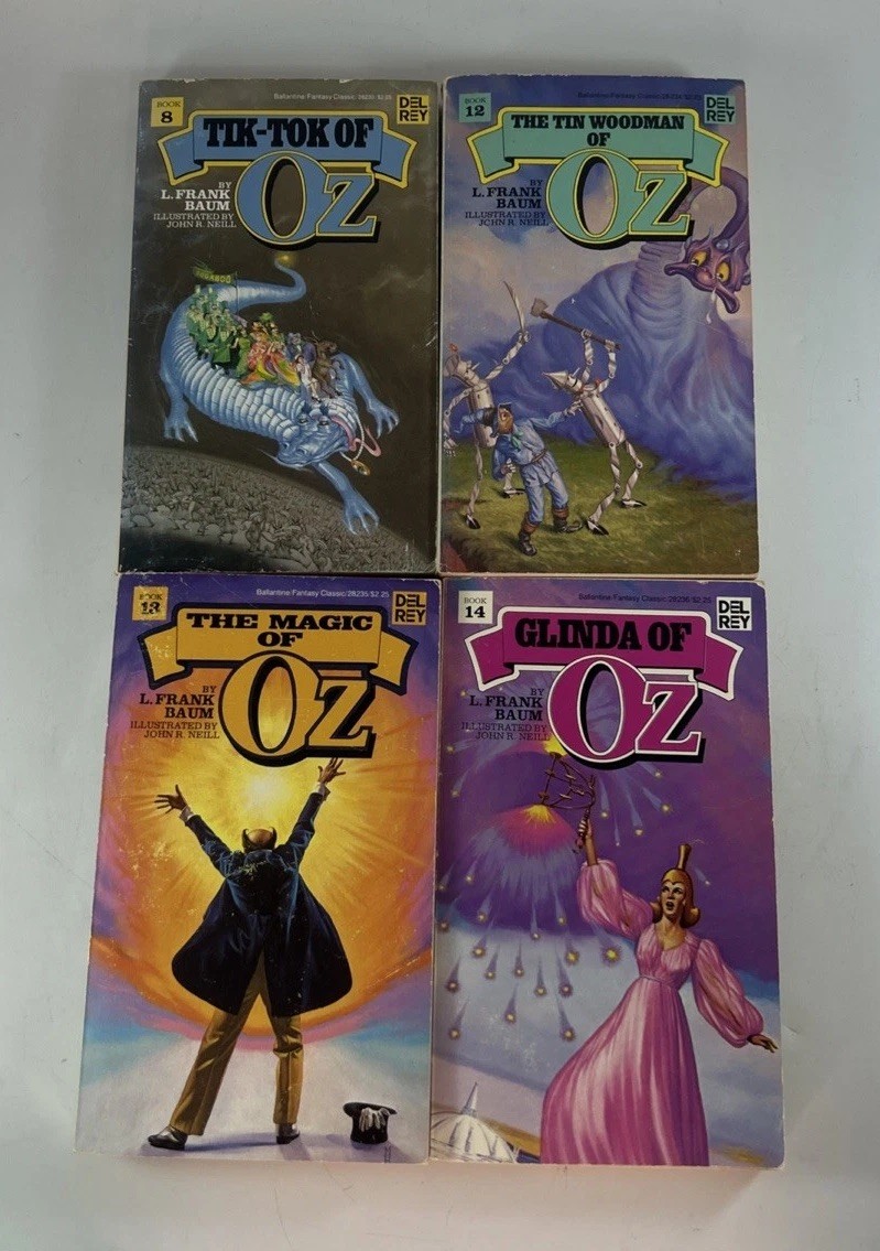 Lot of 8 Wonderful Oz Books 3, 5-8 & 12-14 L Frank Baum Del Rey Ballantine Books