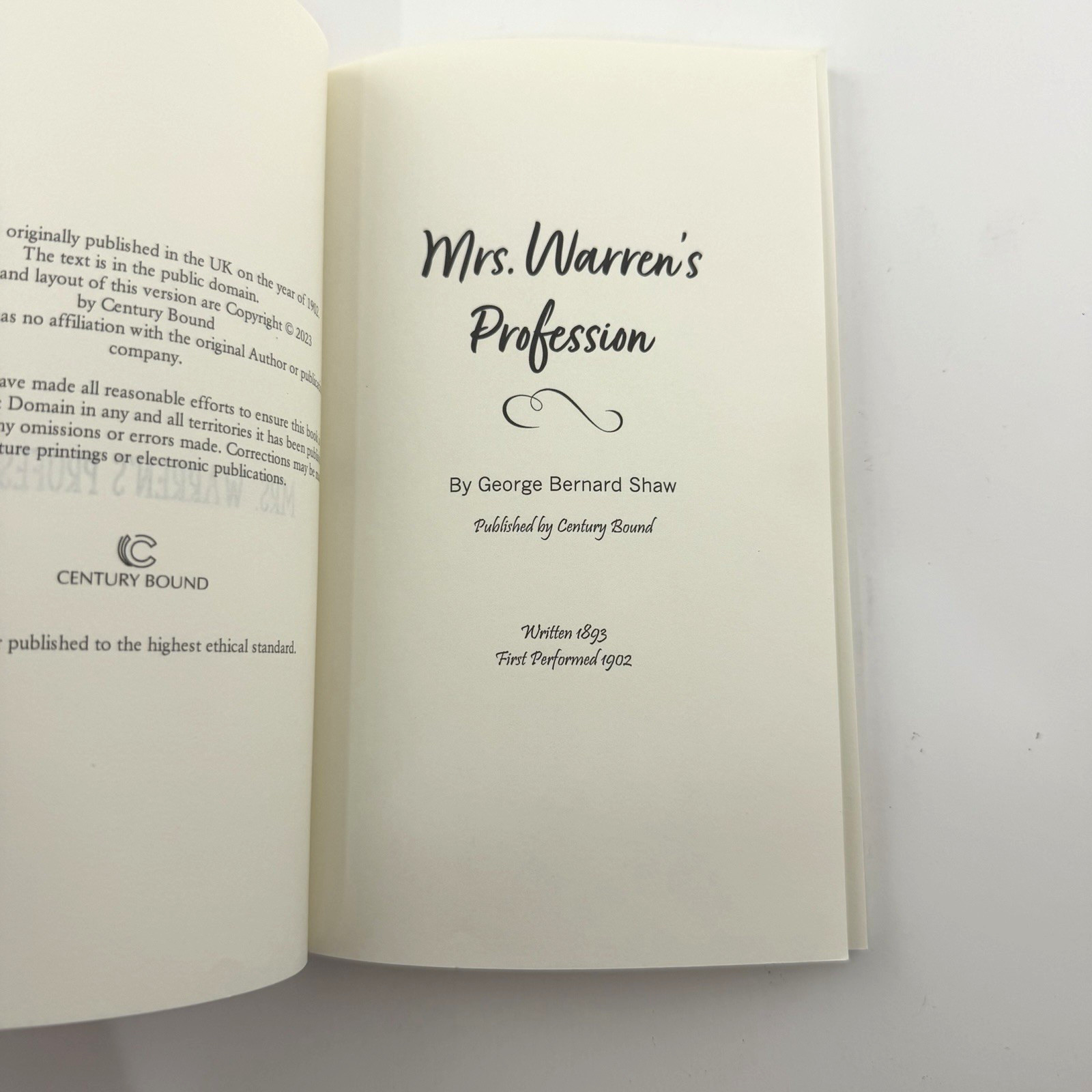 MRS. WARREN’S PROFESSION George Bernard Shaw Century Bound PB 2023
