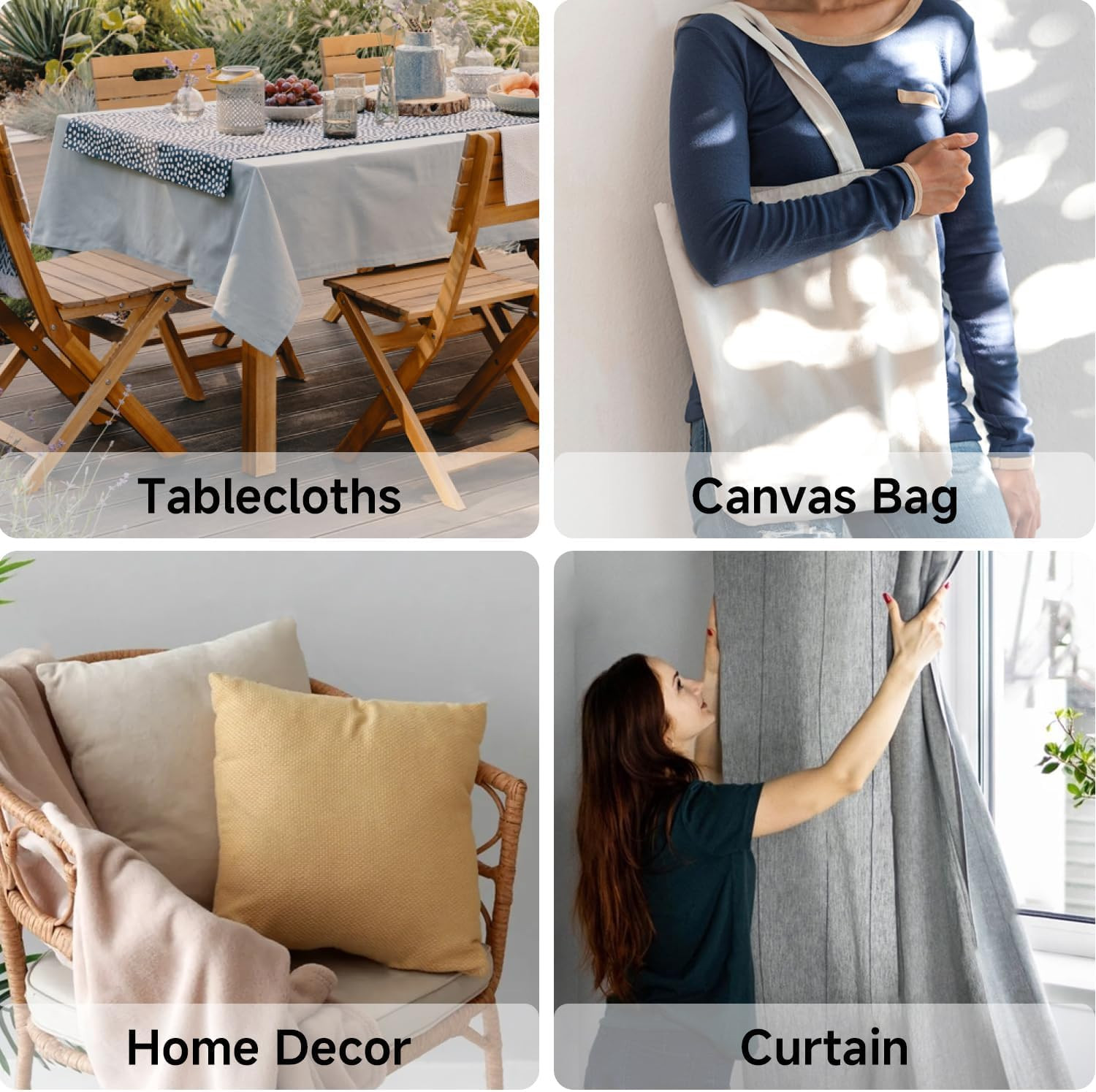 Canvas Fabric by the Yard, 59” Wide, 10Oz Premium Natural Cotton Duck Canvas Fa