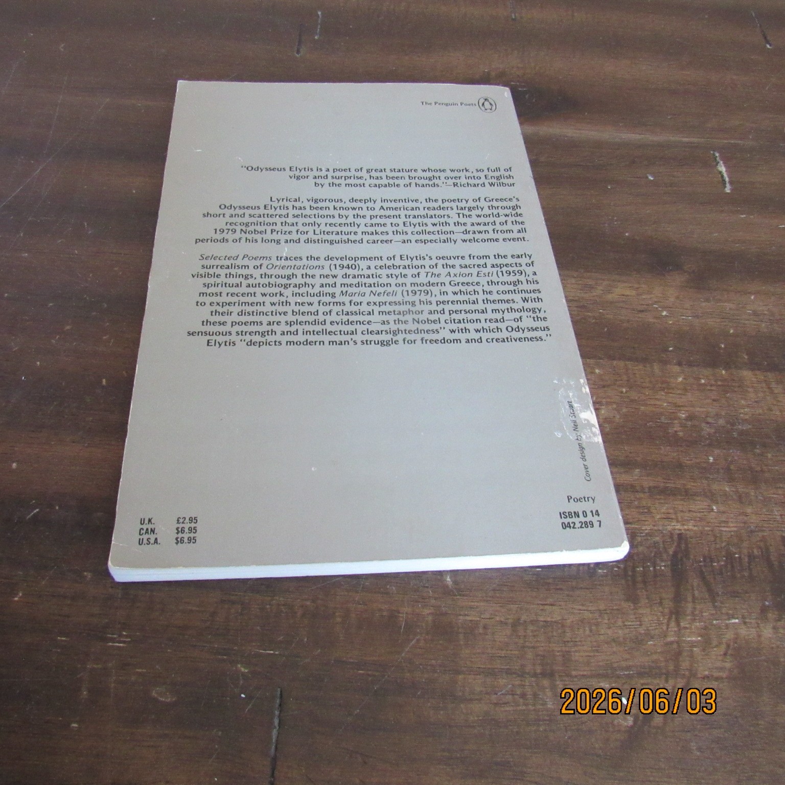 Selected Poems-Odysseus Elytis-Edmund Keeley-Philip Sherrard-PB-Penguin-1981