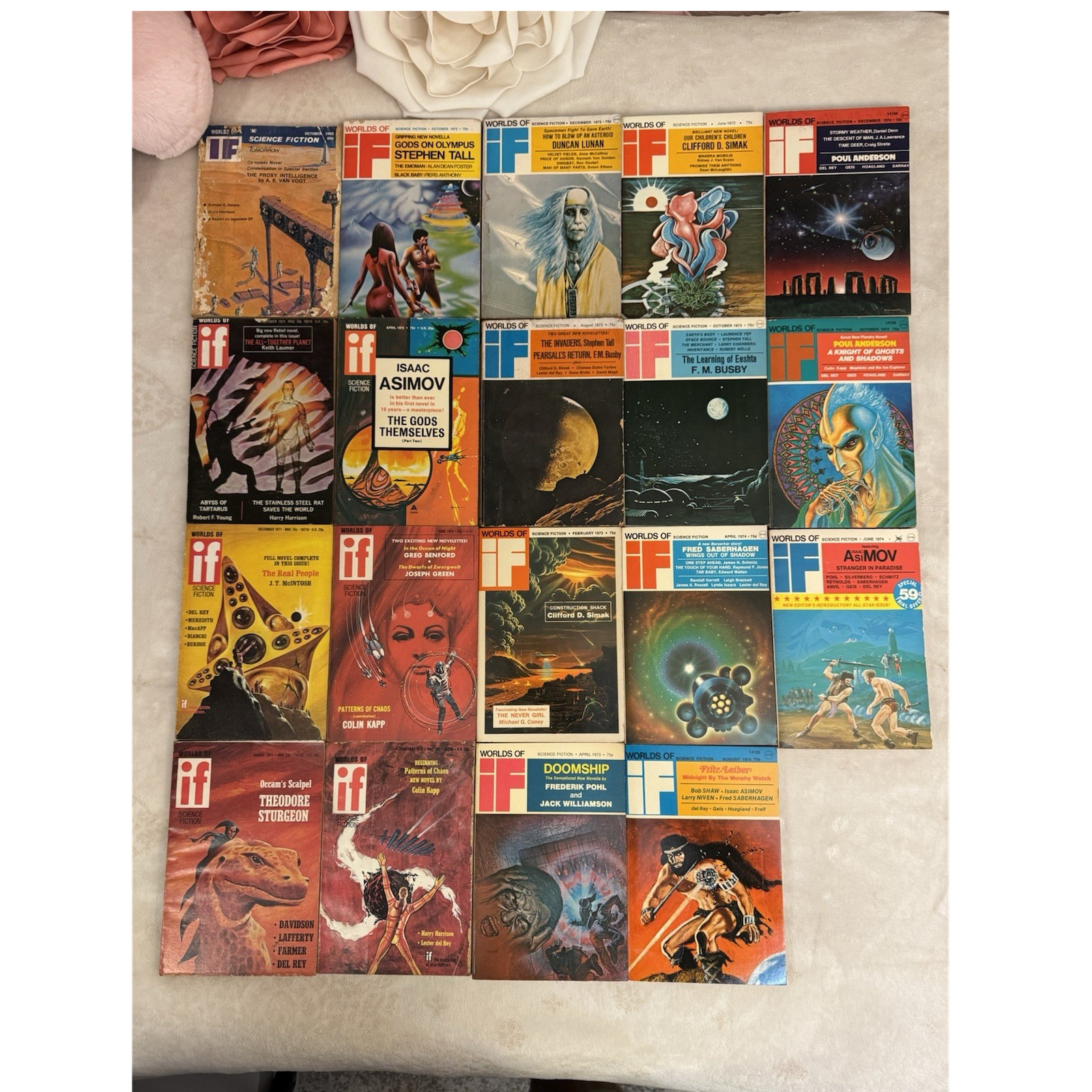 Worlds of If Science Fiction (19 Issue Lot) 1968-1974 Illustrated English Asimov