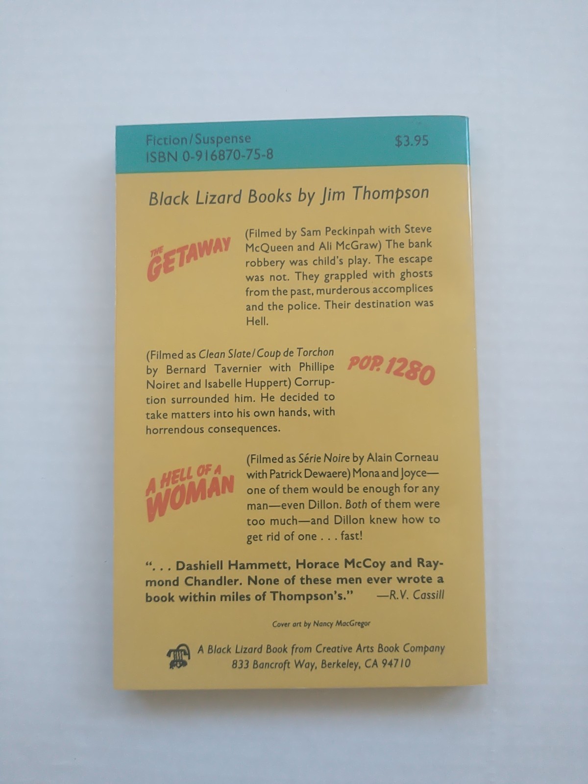 The Getaway by Jim Thompson. 1984 – Black Lizard pb. Like New condition