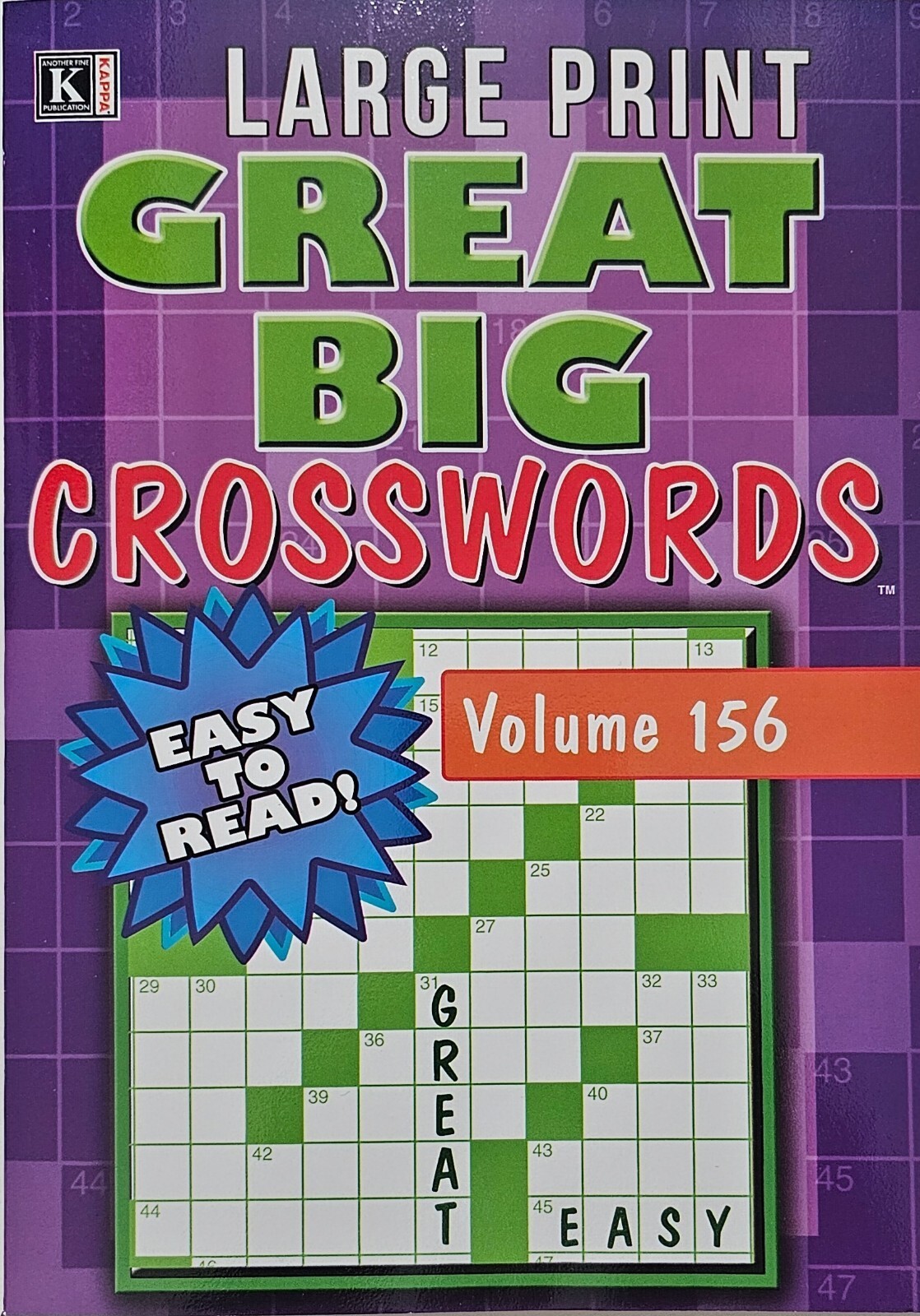 New 5 Large Print Great Big Crosswords Kappa Puzzle Books Vol#155-163 Fun Hobby