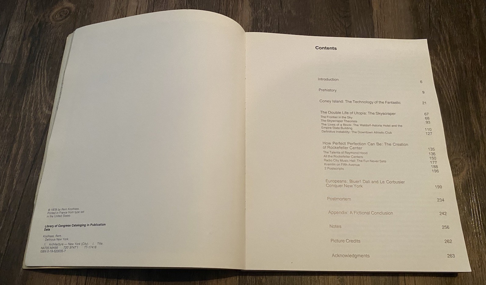 Delirious New York by Rem Koolhaas, first edition paperback