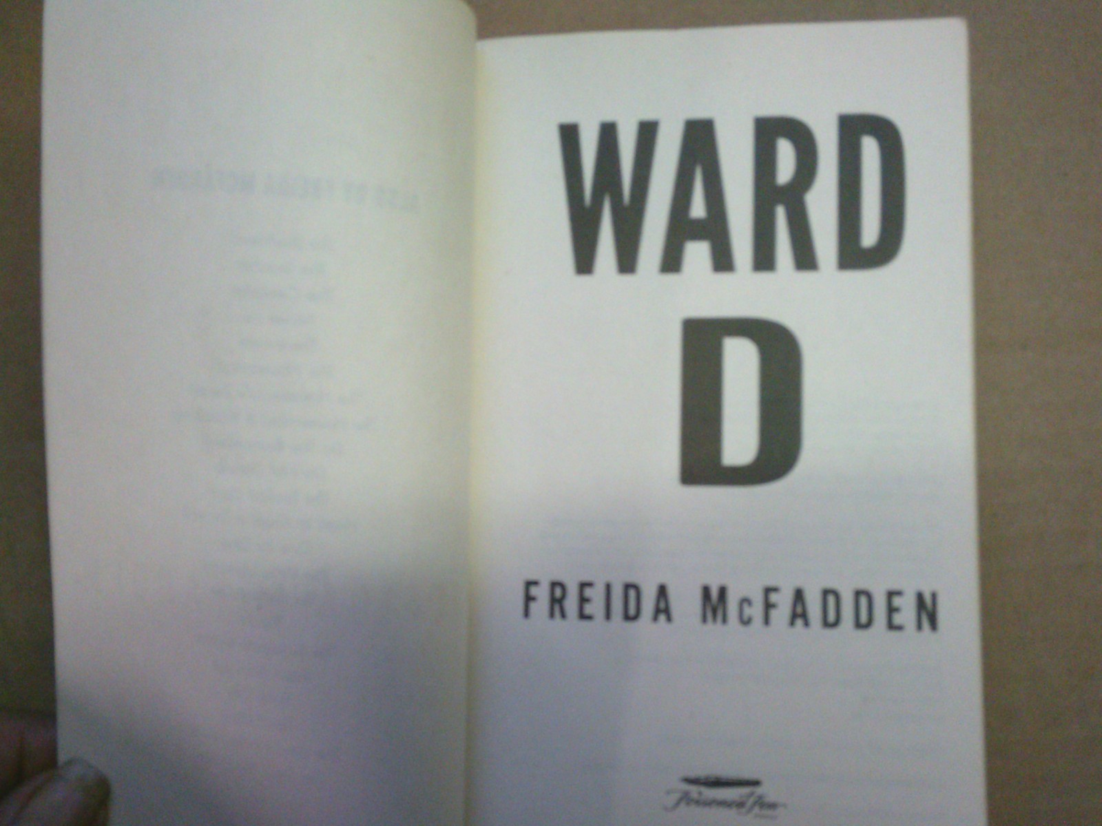 Ward D by Freida McFadden, 2023 Paperback