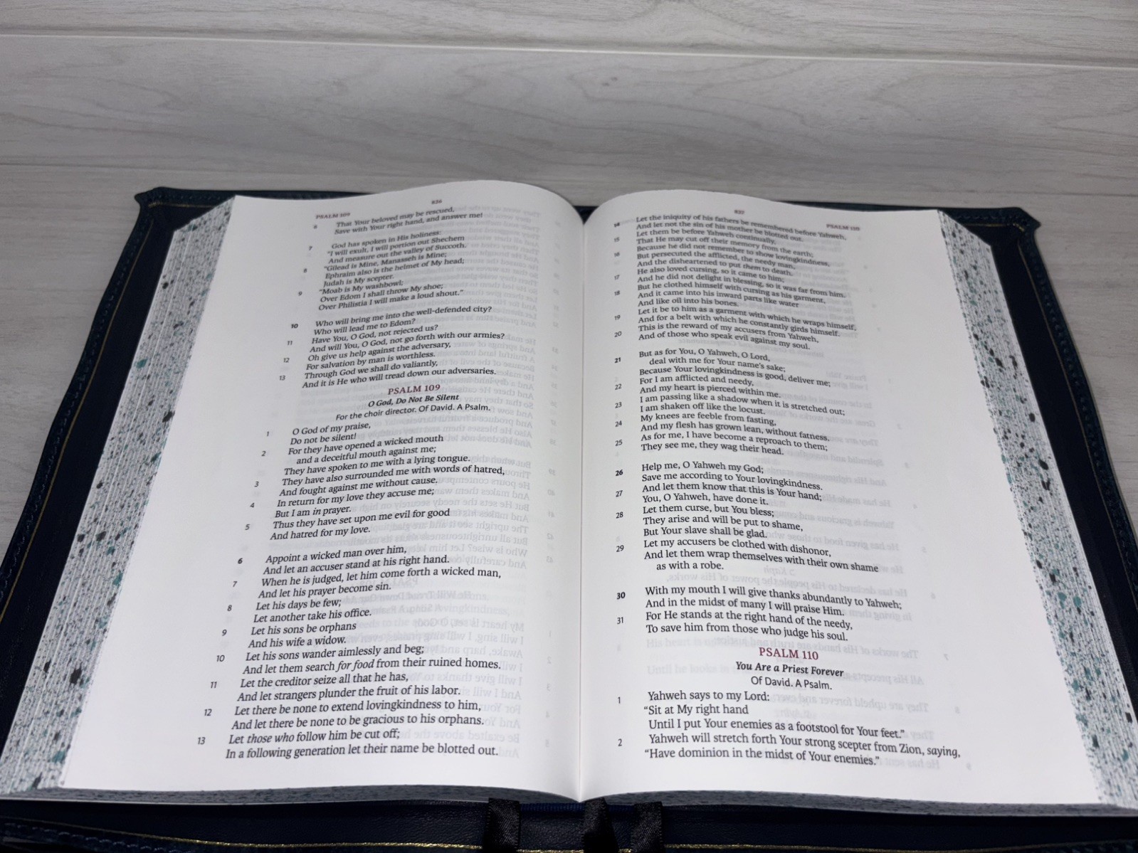 LSB Large Print- Wide Margin Badalassi Carlo Pueblo Sapphire Bible – Rebind