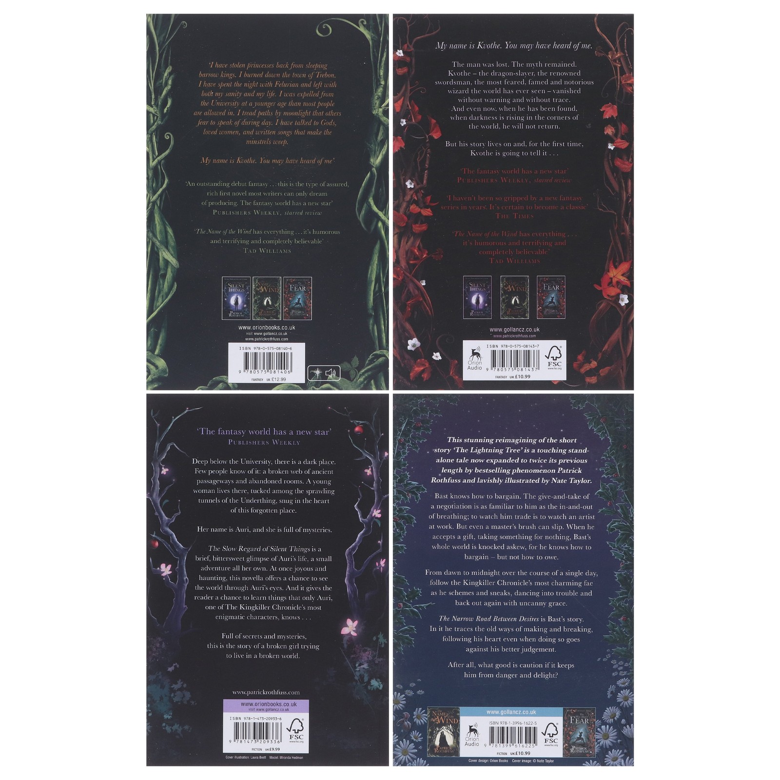 The Kingkiller Chronicle by Patrick Rothfuss 4 Books Collection Set -Fiction- PB